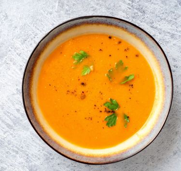 Velouté de lentilles corail au lait de coco Magimix.