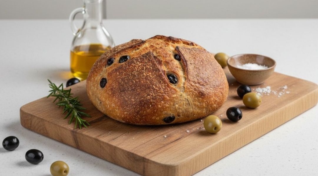 Pain aux olives noires et vertes