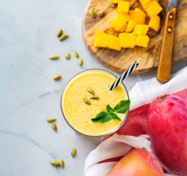 Smoothie mangue, ananas et épinards Magimix.