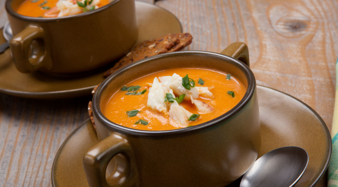 Lotte et sa bisque de langoustines