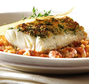 Cabillaud en croûte et risotto Magimix.